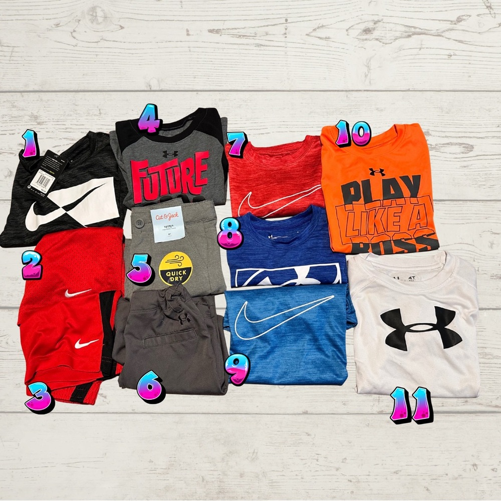 Nike + Under Armour Boys Athletic Bundle (11 pcs) • NWT/EUC/VGUC
